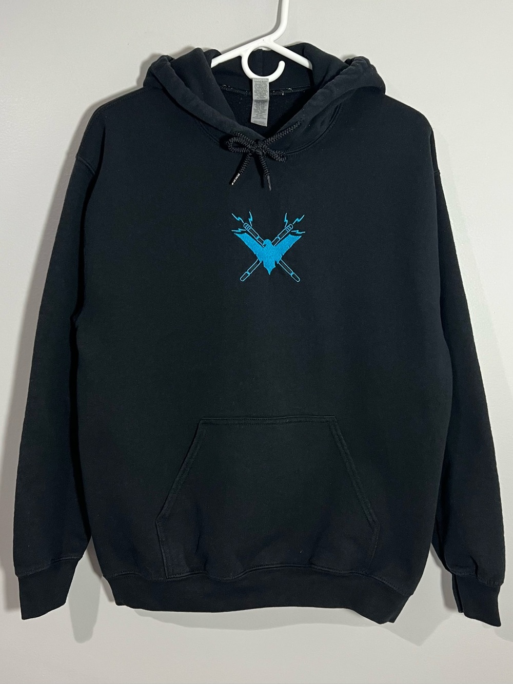 Gildan DC Nightwing Superhero Black Blue Pullover Sweatshirt Hoodie Mens Medium